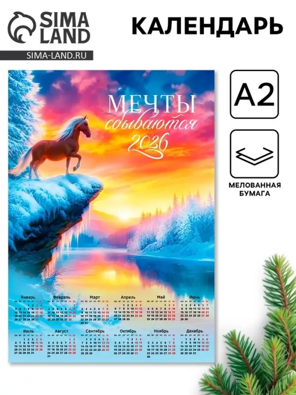 Календарь 2026 «Мечтай о большем», А2 Календарь 2026 «Мечтай о большем», А2