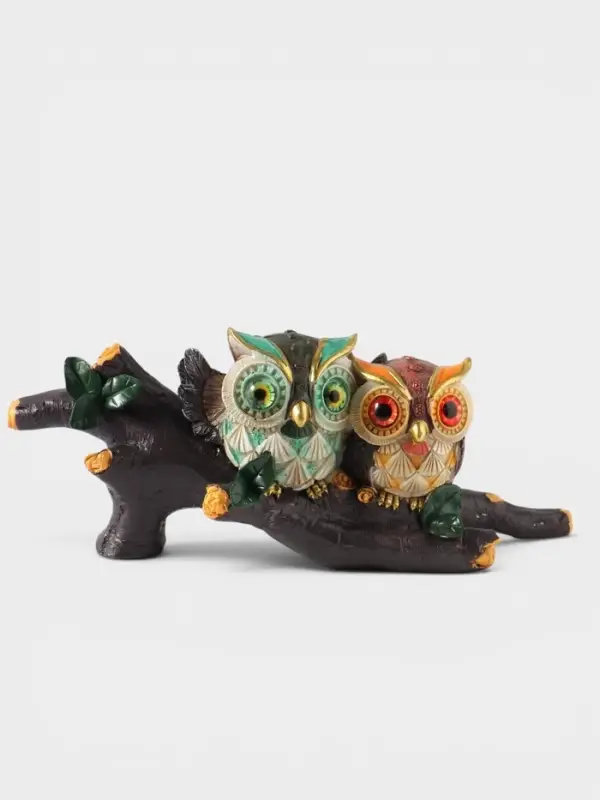 Фигурка декоративная &laquo;Два филина на коряге&raquo;, полистоун, 19.8&times;7.5&times;8 см