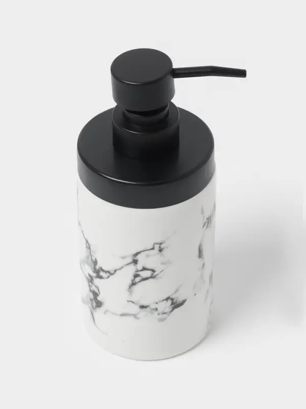 Аксессуары для ванной &laquo;Мраморный металл&raquo;, 4 предмета, мыльница, дозатор 400 мл, 2 стакана, белые