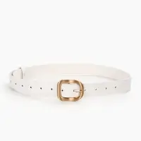Ремень женский, 2.7&times;105 см, золотистая пряжка, 1 прокол, белый