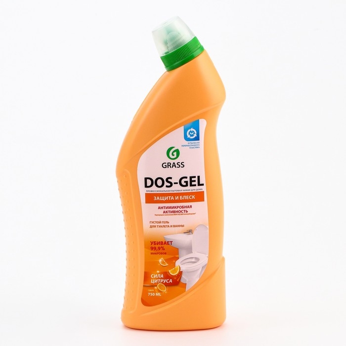 Чистящий гель Dos Gel, для туалета и ванны Сила цитрусов, 750 мл Чистящий гель Dos Gel, для туалета и ванны Сила цитрусов, 750 мл