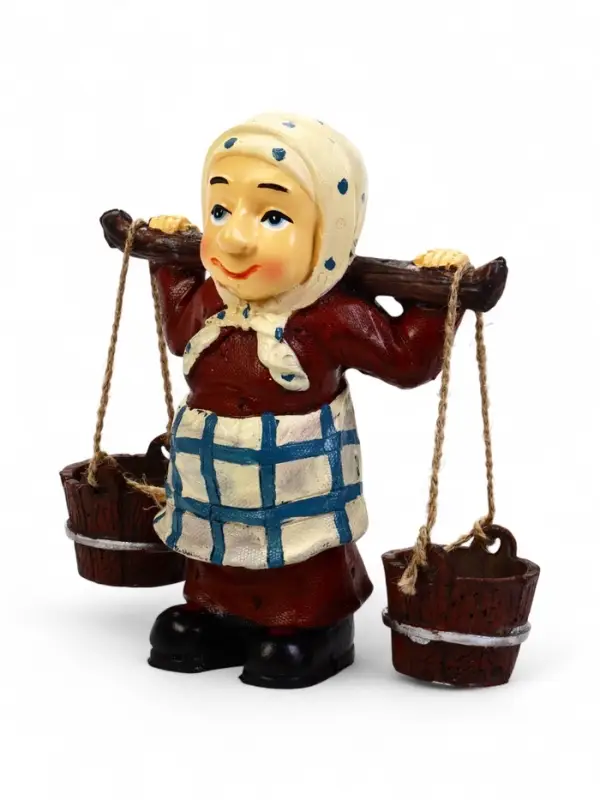 Садовая фигура из полистоуна &laquo;Бабушка с ведрами&raquo;, 20&times;7&times;19 см, Greengo