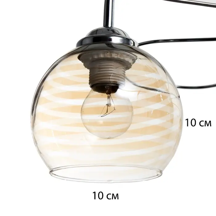 Светильник потолочный BayerLux &laquo;Анрия&raquo;, 5&times;Е27, 40 Вт, хром, 59&times;59&times;30 см