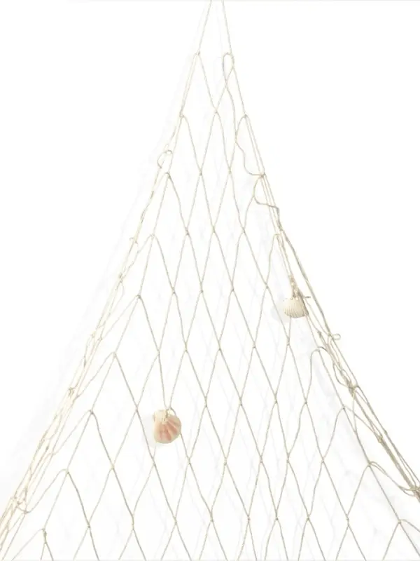 Сетка с ракушками, декоративная, хлопок, 120&times;250 см, бежевая