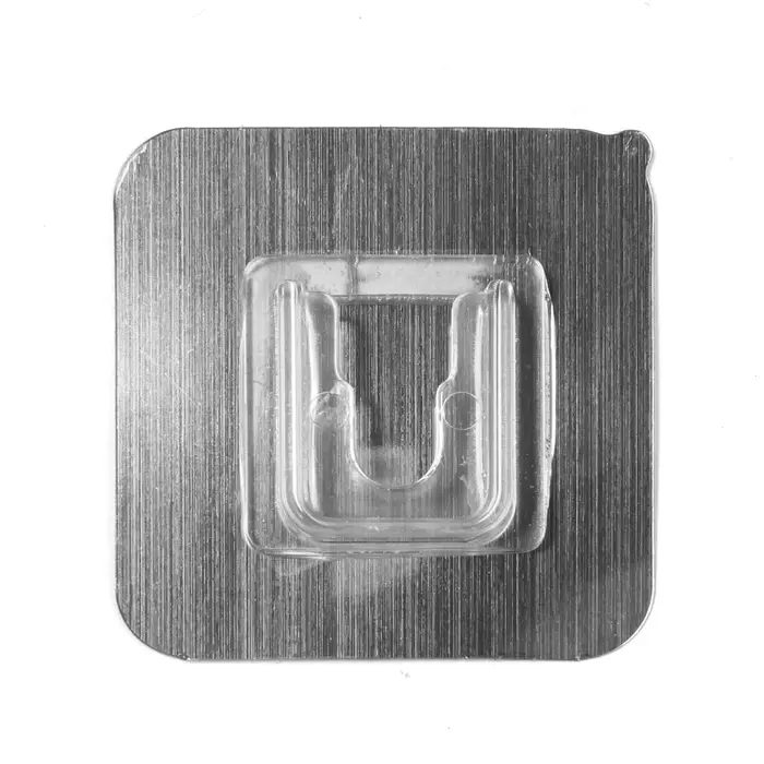 Держатель настенный, 2 шт, ТУНДРА krep, с клейкой поверхностью, 60х60 мм, цвет хром