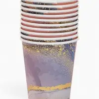 Набор стаканов мрамор розовый 250 мл (10 шт) Набор стаканов мрамор розовый 250 мл (10 шт)