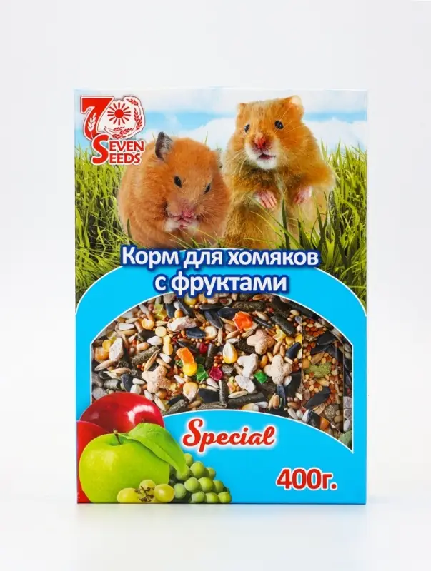 Корм SEVEN SEEDS SPECIAL для хомяков, с фруктами, 400 г