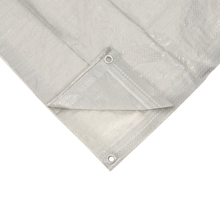 Тент защитный, 6 × 4 м, плотность 60 г/м², УФ, люверсы шаг 1 м, тарпаулин, серый Тент защитный, 6 × 4 м, плотность 60 г/м², УФ, люверсы шаг 1 м, тарпаулин, серый