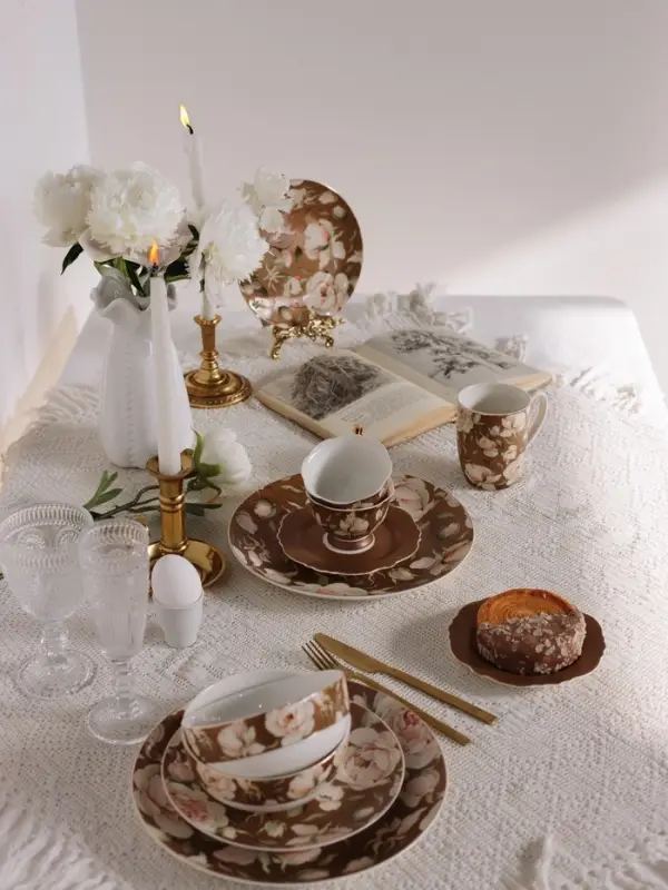 Тарелка WY Pink O'hara, d=27 см, фарфор, коричневая