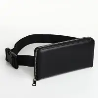 Сумка мужская через плечо TEXTURA, портмоне - клатч, на молнии, чёрная