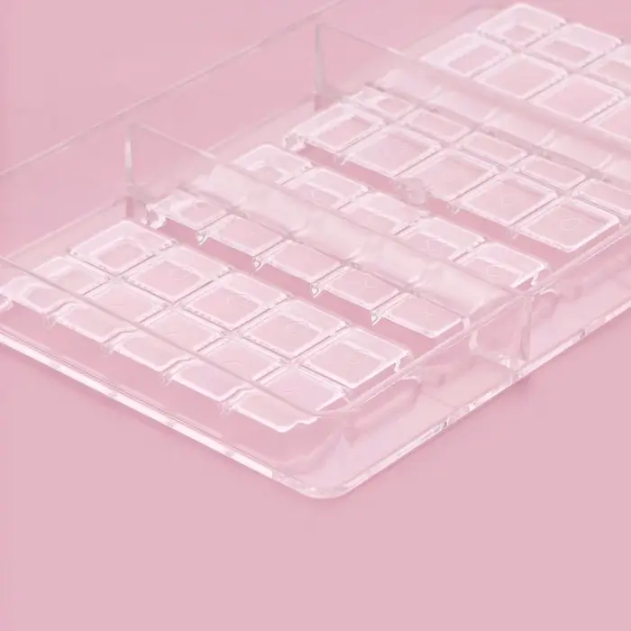 Форма для шоколада &laquo;Плитки с сердцами&raquo;, 20&times;12&times;2.5 см, 4 ячейки 8.5&times;4.2&times;0.7 см, пластик, прозрачная