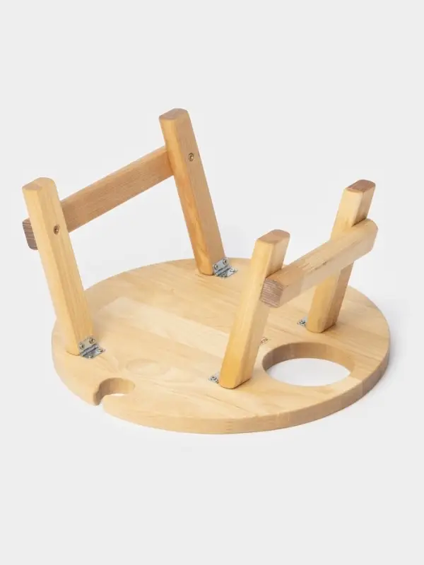 Подарочный набор посуды Adelica &laquo;Винный&raquo;, столик для вина d=32 см, менажница d=25 см, подсвечник d=8 см, дерево берёза