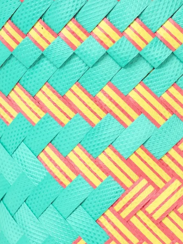 Сумка плетёная, 20&times;10&times;30 см, пластик, бирюзово-жёлтая