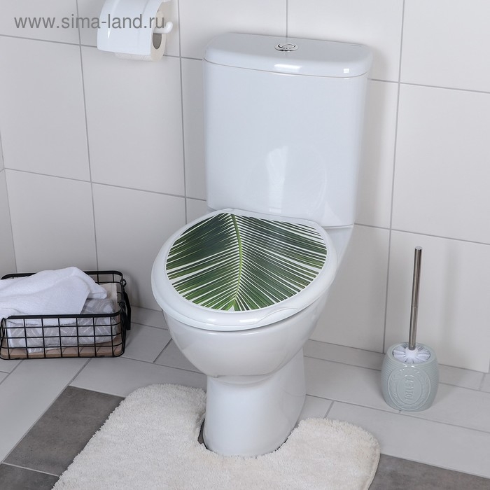 Сиденье для унитаза с крышкой Росспласт «Декор. Пальма»,44,5 х 37,5 см, белое Сиденье для унитаза с крышкой Росспласт «Декор. Пальма»,44,5 х 37,5 см, белое