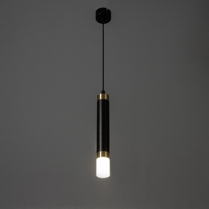 Светильник BayerLux Подвес BayerLuxной Светильник BayerLux Подвес BayerLuxной "Вартона" LED 6Вт 4000К черный золото 4х4х27-227см