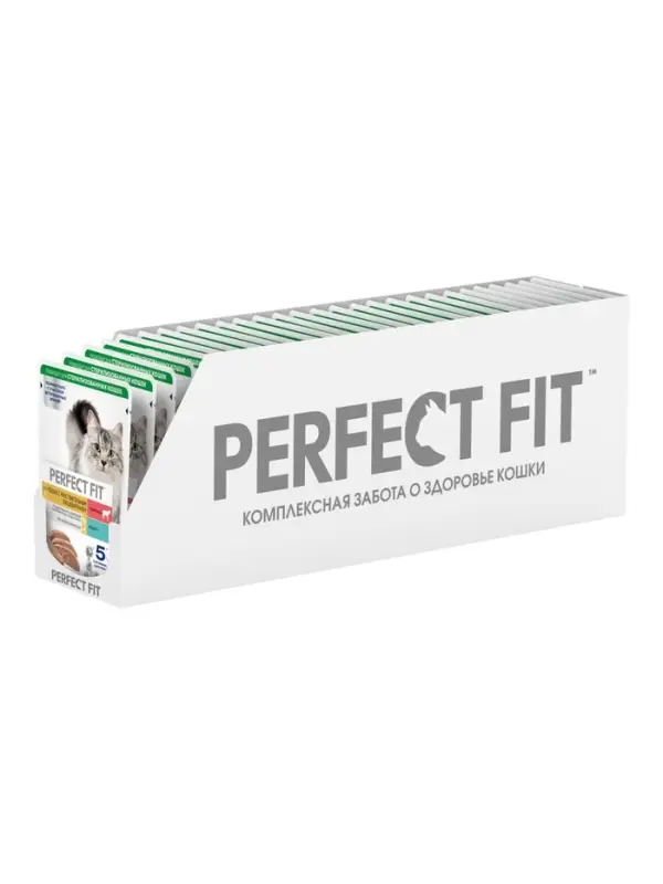 Влажный корм Perfect Fit для чувствительных кошек, телятина, 75 г