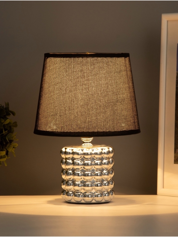 Лампа настольная Лампа настольная "Бабл" 40Вт Е14 серебро 17х17х23см