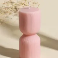 Свеча декоративная &laquo;Греция&raquo;, нежно-персиковая, 6&times;6&times;14 см