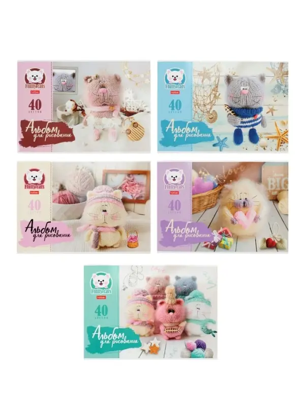 Альбом для рисования А4, 40 листов, на скобе, Hatber «Уютные котики» МИКС Альбом для рисования А4, 40 листов, на скобе, Hatber «Уютные котики» МИКС