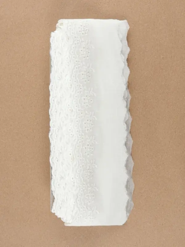 Кружево шитьё, 65 мм, 13.7&plusmn;1 м, белое