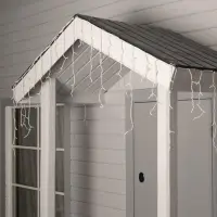 Гирлянда &laquo;Бахрома&raquo; 4&times;0.6 м, IP44, белая нить, 180 LED, свечение мульти, 8 режимов, 220 В