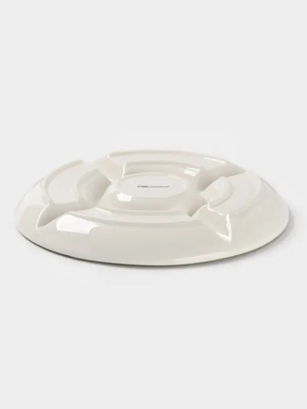 Менажница Доляна &laquo;Цветы&raquo;, 5 ячеек, d=25.5 см, доломит, белая