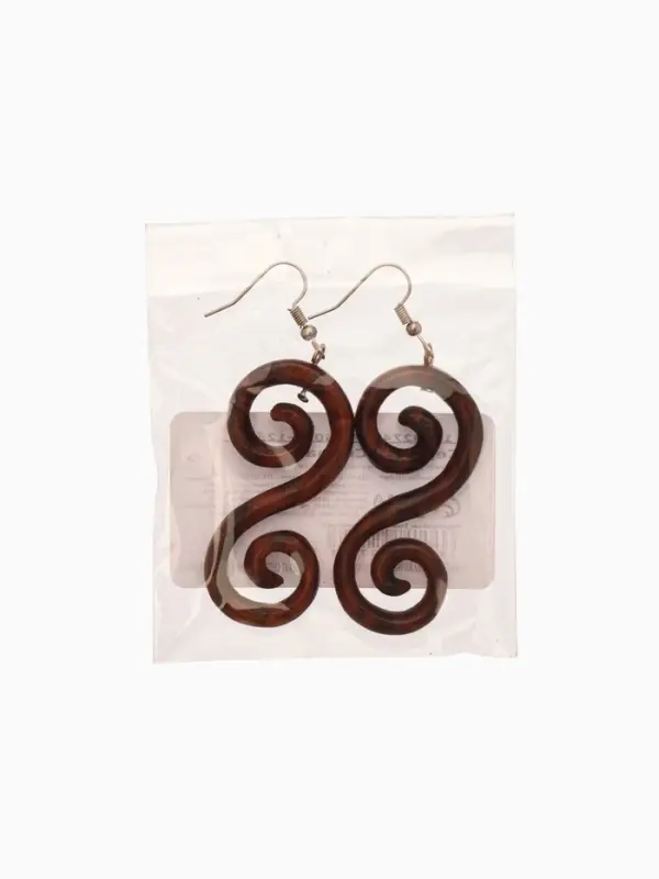 Серьги &laquo; Спираль&raquo;, дерево соно
