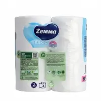 Туалетная бумага ZEMMA Плюс Белая 2сл 4 рул