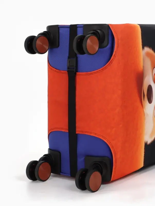 Чехол для чемодана &laquo;Корги&raquo;, 24", чёрный