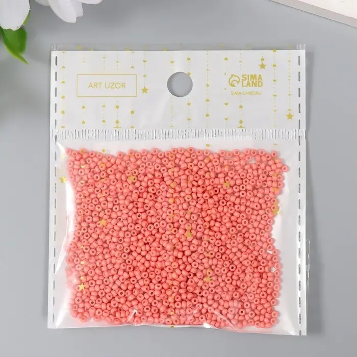 Бисер стекло 12/0  Бисер стекло 12/0 "Лососевый" 15 гр