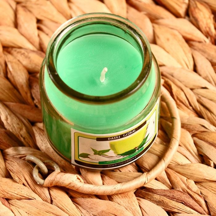 Свеча в банке Свеча в банке "Зелёный чай и фруктовая страсть" 100 гр (вес брутто 247 г) 6х9х9 см