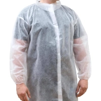 Халат н/с процед, рук.рез, на липуч, XXL, дл.110см, пл 17, белый, 10шт/уп