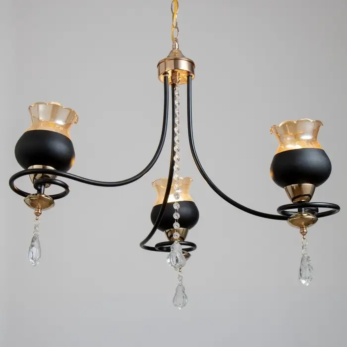 Светильник подвесной BayerLux &laquo;Лира&raquo;, люстра 3хЕ27, 40 Вт, чёрный, 60&times;60&times;85 см