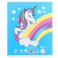 Тетрадь в клетку 12 листов, 5 видов МИКС, обложка мелованный картон, «Минни Маус и единорог» Тетрадь в клетку 12 листов, 5 видов МИКС, обложка мелованный картон, «Минни Маус и единорог»