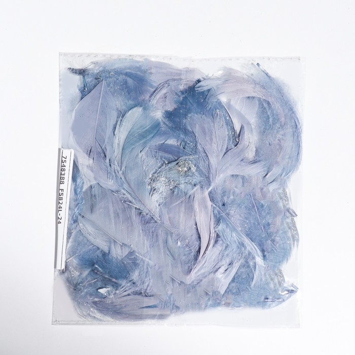 Наполнитель из перьев для шаров и подарков, серебро с глиттером, 10-12см 8 г Наполнитель из перьев для шаров и подарков, серебро с глиттером, 10-12см 8 г