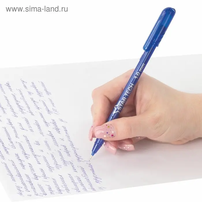 Ручка шариковая масляная Pensan Star Tech, узел-игла 1.0 мм, чернила синие