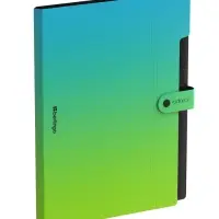 Папка А4 Radiance, 5 отделений, 600 мкм, на кнопке, голубой/зеленый градиент