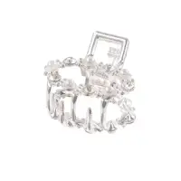 Крабик для волос &laquo;Мелани&raquo;, овал, 2.5 см, серебристо-белый