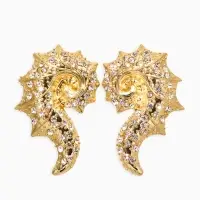 Серьги "Морской мир", раковина, цвет белый в золоте