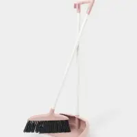 Щётка для пола Доляна, совок 25&times;23 см, щётка 29&times;84 см, металлическая ручка 77 см, розовая