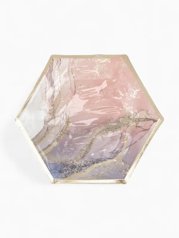 Набор тарелок мрамор розовый 23 см. (10 шт) Набор тарелок мрамор розовый 23 см. (10 шт)