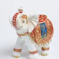Шкатулка полистоун &laquo;Белый слон в красочной попоне&raquo; 19&times;8&times;16.5 см