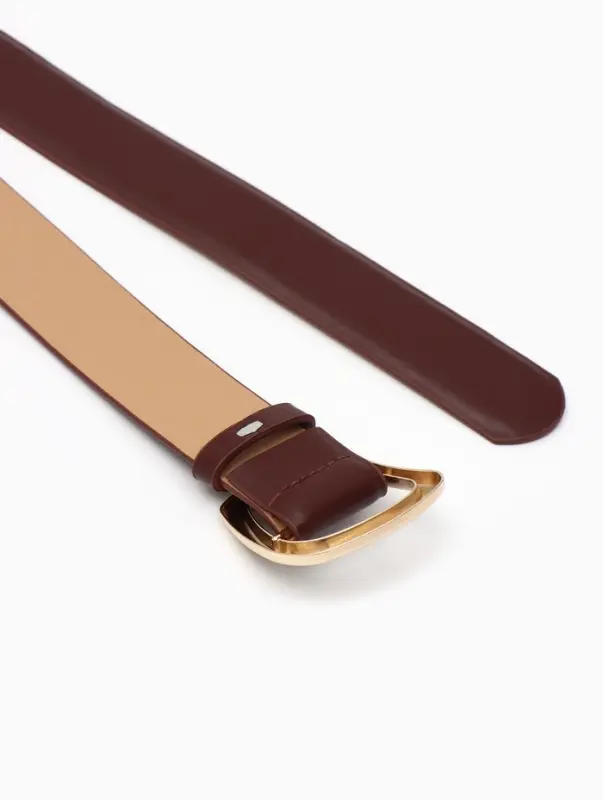 Ремень женский, затяжка, без винта, 4&times;110 см, пряжка золотистая, коричневый