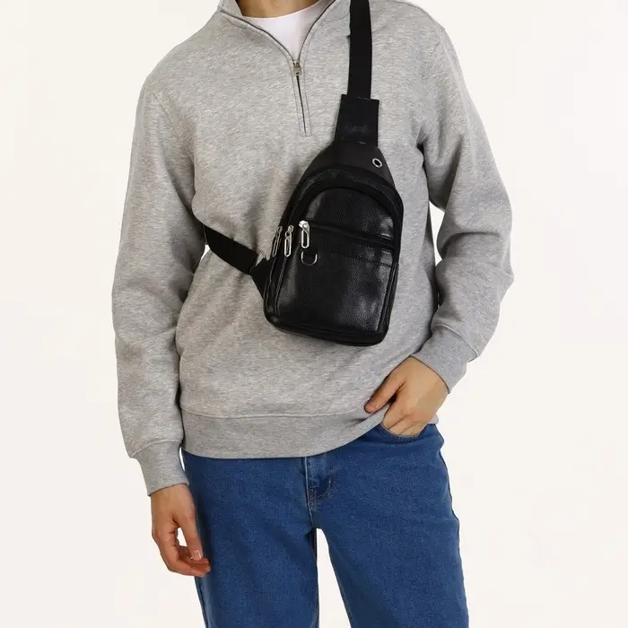 Сумка-слинг мужская, чёрная