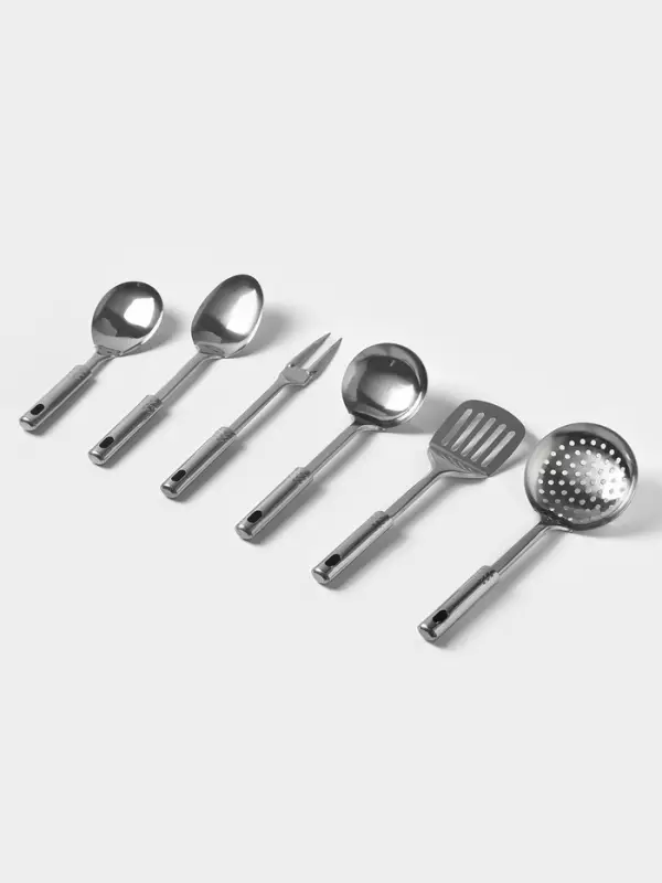 Набор кухонных принадлежностей &laquo;Стандарт&raquo;, 6 предметов, на подвесе, серебристый