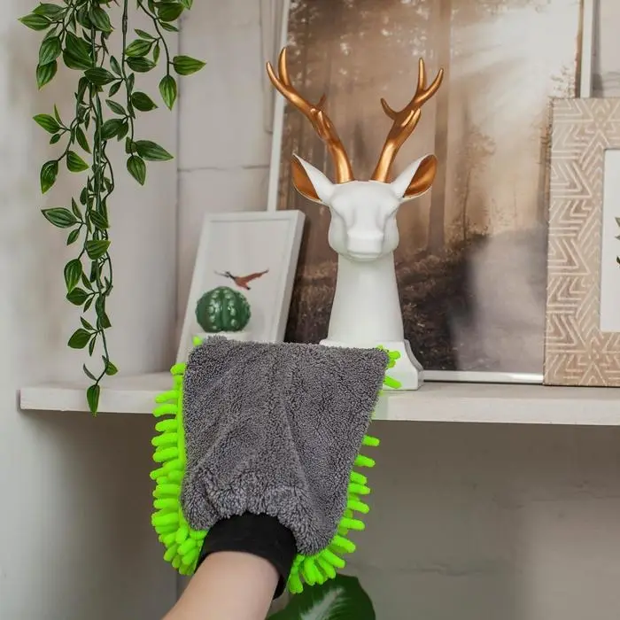 Варежка для деликатной уборки Raccoon, 22&times;15 см, 47 г, микрофибра букли двухсторонняя