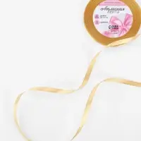 Лента атласная, 6 мм, 23&plusmn;1 м, цвет золотой №204