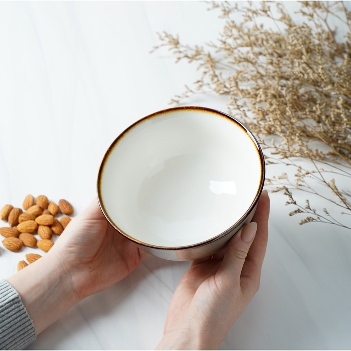 Салатник фарфоровый Magistro «Церера», 650 мл, 15×7,5 см, цвет коричневый Салатник фарфоровый Magistro «Церера», 650 мл, 15×7,5 см, цвет коричневый