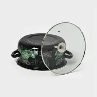 Кастрюля эмалированная &laquo;Мохито&raquo;, 4 л, d=26.1 см, с крышкой, чёрная