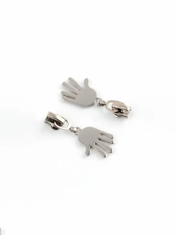 Бегунок для металлической молнии, №3, &laquo;Ладонь&raquo;, 10 шт., цвет никель